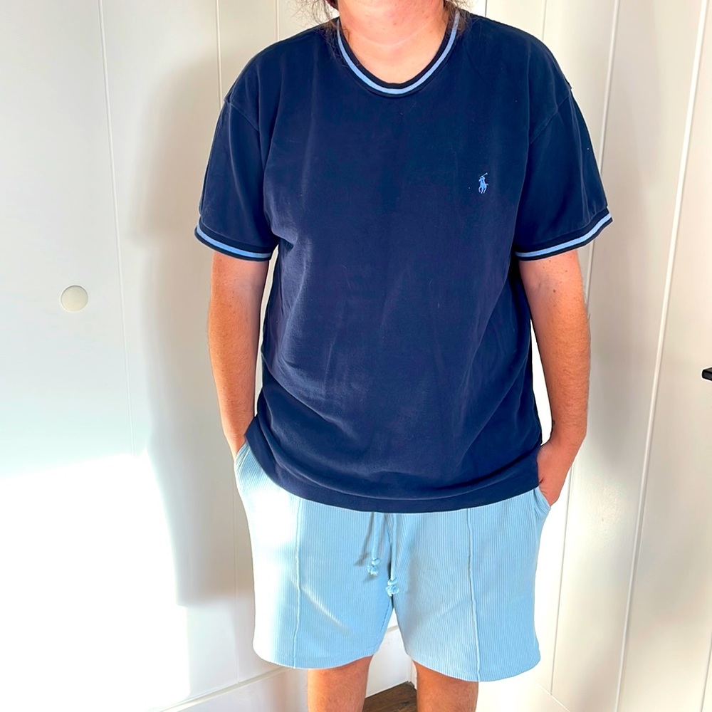 Polo Ralph Lauren navy tee w mock neck